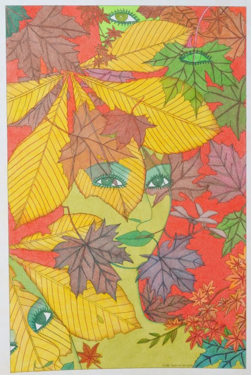 Pilar Coomonte 2013 - "Las hojas huyen en bandadas" dibujo original