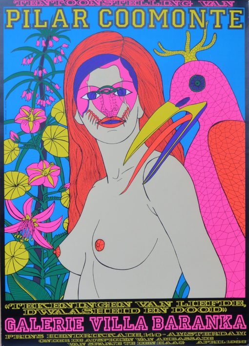 Pilar Coomonte - "Ave del paraiso" cartel litográfico