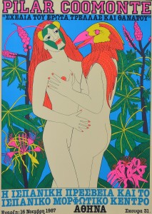 coomonte-pilar-idilio-en-el-paraiso-cartel-litografico-disenado-por-nicolas-gless-exposicion-en-1987-68x49-cms-2