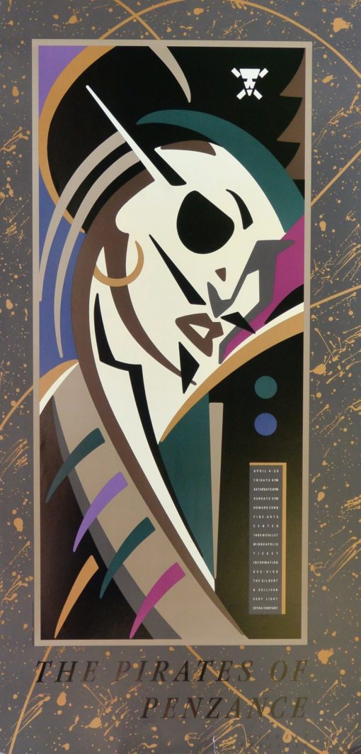 The Gilbert & Sullivan very light Opera Company - "The Pirates of Penzance" cartel representación en Howard Conn Fine Arts Center, Minneapolis