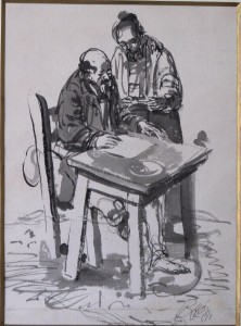 barba-juan-el-escribano-dibujo-grisalla-y-aguada-papel-enmarcado-dibujo-23x7-cms-y-marco-45x3850-cms-3