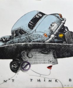 Fernando Bellver - "Sombrero Automóviles" grabado aguafuerte