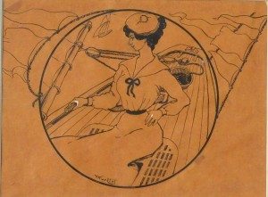 diaz-huertas-angel-mujer-en-un-velero-dibujo-tinta-papel-enmarcado-dibujo-19x25-y-marco-41x47-cms-3