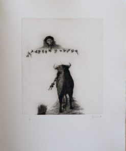 José Hernandez - "Tauromaquia, Citando al toro" grabado