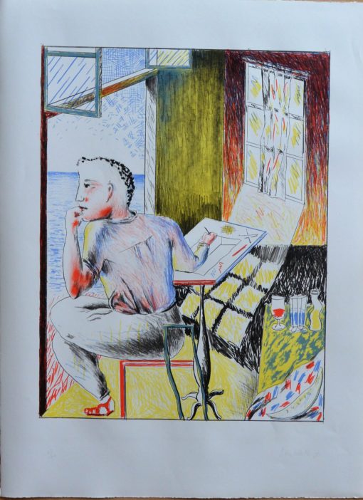 Guillermo Perez Villalta - "Meditación en el estudio" litografía