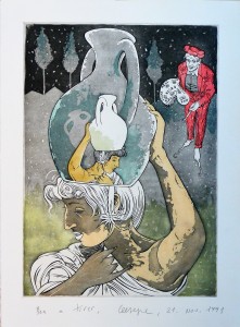 ceesepe-el-pintor-y-la-chica-del-cantaro-grabado-numerado-bon-a-tirer-datado-y-firmado-a-lapiz-plancha-63x45-y-papel-76x56-cms-8
