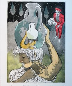 Ceesepe - "El pintor y la chica del cántaro" grabado