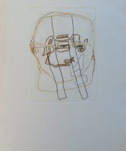 Luis Gordillo - "Cabeza de frente" grabado