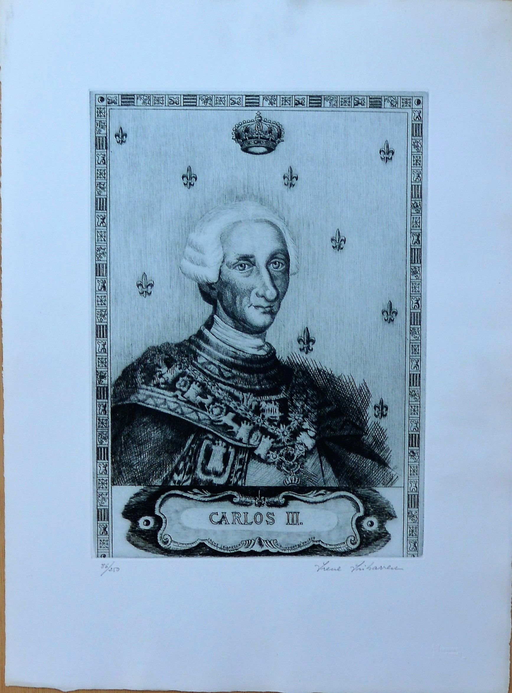 Irene Iribarren - "Carlos III" grabado
