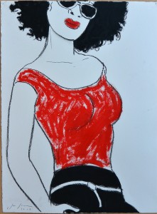 javier-de-juan-la-chica-afro-pintura-oleo-en-barra-tinta-y-carboncillo-papel-76x57-cms-2