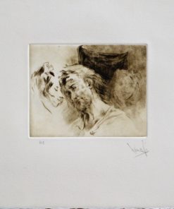 Juan Vicente Barrio, Juanvi - "Tres personajes" grabado aguafuerte