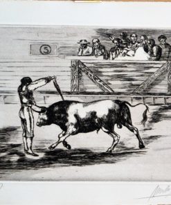 José Martín Simón - "Tauromaquia, banderillas" grabado aguarfuerte 