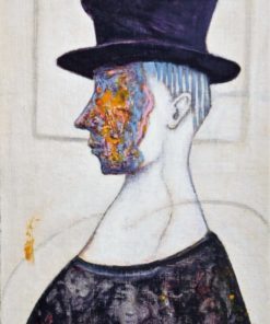 Luis Valcarcel Ortés - "Personaje anónimo" pintura óleo y acrílico lienzo, enmarcado