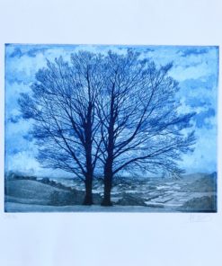 Arsenio Ruiz - "Paisaje de invierno" grabado