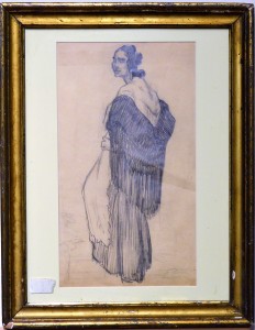 anonimo-gitana-con-manton-de-espaldas-dibujo-carboncillo-papel-siglo-xix-enmarcado-dibujo-34x1950-cms-y-marco-45x3550-cms-5