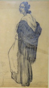 anonimo-gitana-con-manton-de-espaldas-dibujo-carboncillo-papel-siglo-xix-enmarcado-dibujo-34x1950-cms-y-marco-45x3550-cms-6