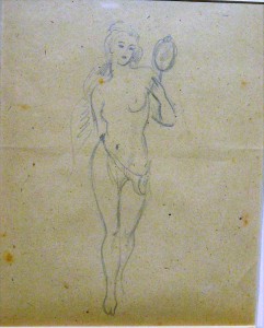 anonimo-joven-desnuda-con-espejo-dibujo-lapiz-papel-enmarcado-dibujo-22x1750-y-marco-39x31-cms-1