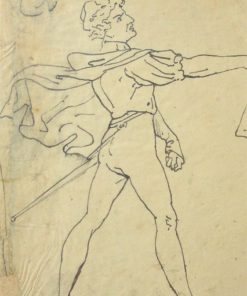 Anónimo - "Paje" dibujo plumilla papel, enmarcado