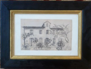 anonimo-frances-casa-solariega-en-antibes-dibujo-lapiz-papel-1893-enmarcado-dibujo-14x23-cms-y-marco-30x40-cms-4