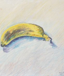 Harvie Edwards - "Banana" dibujo lápices colores papel, enmarcado