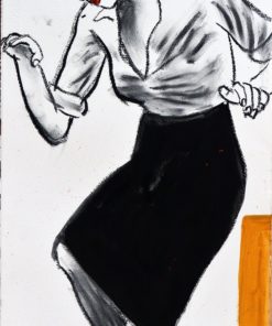 Javier de Juan - "Es que no me lo puedo creer" oleo en barra tinta y carboncillo papel, enmarcado