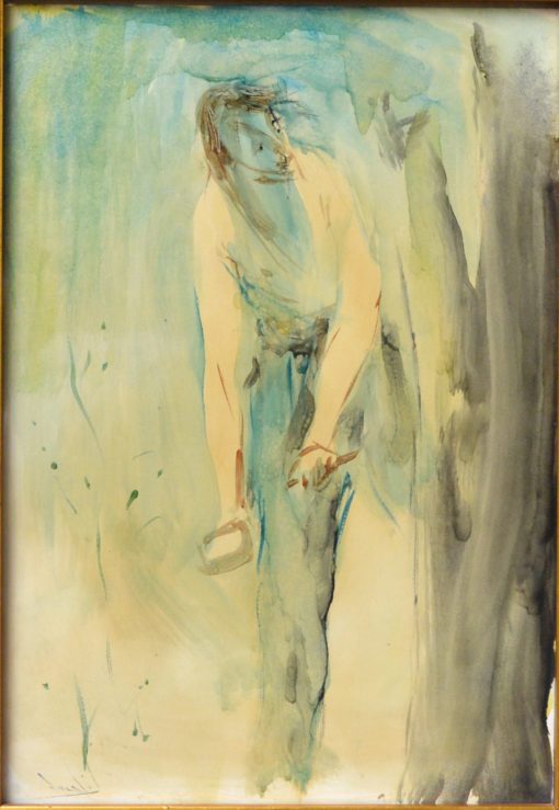 Juan Vicente Barrio, Juanvi - "Escultor" pintura acrílico papel, enmarcado