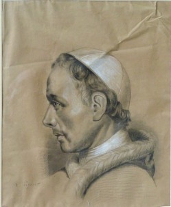 pizarro-cecilio-retrato-del-obispo-de-perfil-dibujo-lapiz-y-clarion-papel-enmarcado-dibujo-34x28-cms-y-marco-48x42-cms-5