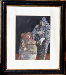 Alcorlo Manuel, Ensayo, dibujo acuarela cartulina, enmarcado, dibujo 31x24 cms. y marco 52x45 cms. (11)