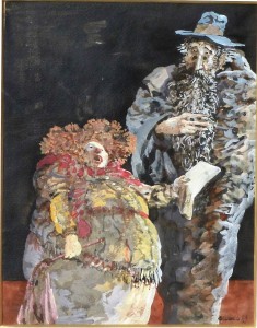 Alcorlo Manuel, Ensayo, dibujo acuarela cartulina, enmarcado, dibujo 31x24 cms. y marco 52x45 cms. (12)