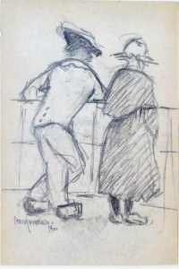 anonimo-pareja-mirando-al-mar-dibujo-lapiz-1900-enmarcado-dibujo-15x10-cms-y-marco-375x325-cms-3