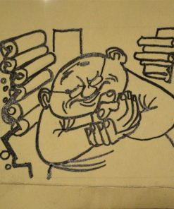 Lorenzo Goñi - "Errores que reportan" dibujo tinta papel,  enmarcado