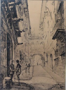 ilegible-escuela-catalana-escena-de-barcelona-dibujo-tinta-papel-1958-enmarcado-dibujo-48x35-cms-y-marco-63x49-cms-2