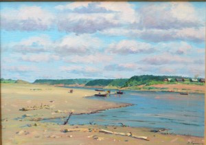korchaguin-rio-dunia-del-norte-pintura-oleo-lienzo-enmarcado-pintura-50x70-cms-y-marco-68x88-cms-2