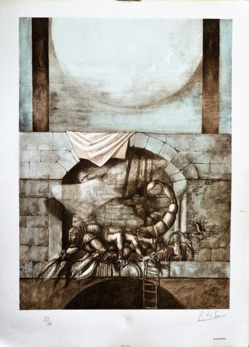 Roberto F. Soravilla - "Los signos del zodiaco, Escorpión" litografía