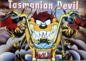 Tasmanian devil, Born to be wild, cartel, 43x60 cms. (3)