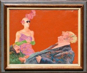 alcorlo manuel 1989 carcajada, pintura oleo contrachapado madera, enmarcado, pintura 50x63 cms. y marco 67x80 cms (12)