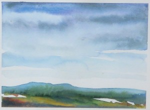 Bauzá, Horizonte, dibujo acuarela papel, enmarcado, dibujo 18x23 y marco 32x37 cms. (3)