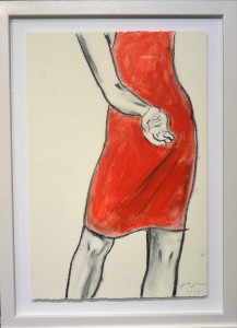 Javier de Juan, Tenemos que hablarlo... oleo en barra tinta y carboncillo papel, enmarcado, papel 57x38 cms. 69,60x50x50 cms. (6)