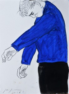 Javier de Juan, toreando a la vida, Ni te lo imanginas... oleo en barra tinta y carboncillo papel, enmarcado, pintura 38x28 cms. y marco 50x40 cms. (
