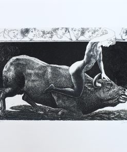 Andrés Barajas - "Tauromaquia Mujer y Toro IV" Grabado aguafuerte