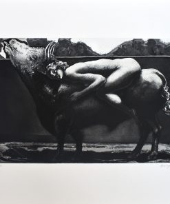 Andrés Barajas - "Tauromaquia Mujer y Toro V" Grabado aguafuerte