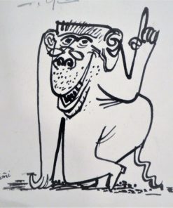 Lorenzo Goñi - "Del sabio el consejo" dibujo tinta papel, enmarcado