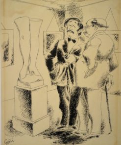 Lorenzo Goñi - "Yo quería hacer una Venus pero solo me salieron las piernas" dibujo tinta papel, enmarcado,