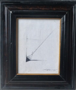 Pizarro Roberto L., Surrealista, dibujo lápiz papel, enmarcado, dibujo 19x14 cms. y marco 30x26 cms (1)