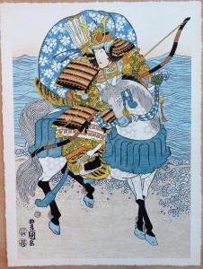Toyokuni, Samurai, Xilografía original color, edición de 298 ejemplares, 51x38 cms. (15)