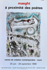 Chagall Marc, A proximité des poètes, cartel original presentación de la obra en Galerie Maeght, 70x47,50 cms. (2)
