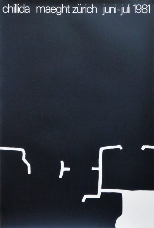 Eduardo Chillida - "Exposición 1981" cartel litográfico original exposición en Galeria Maeght Zurich en 1981