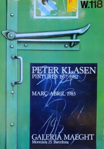 Klasen Peter, Composición sin título, cartel original exposición en galería Maeght Barcelona en 1983, 80x56 cms. (2)