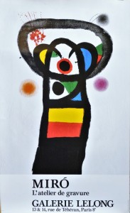 Miró Joan, L´Atelier de gravure, cartel original exposición en Galerie Lelong París en 1990, 94x57,50 cms. (10)