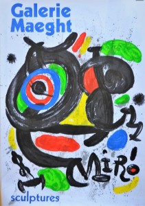 Miró Joan, Sculptures, cartel litográfico original exposición en Galerie Maeght Paris en 1970, 77x54 cms. (3)